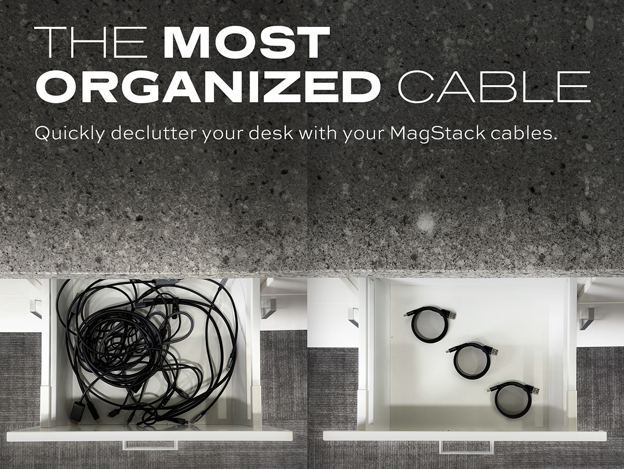 Statik® MagStack™ Pro 6ft USB-C Tangle-Free Magnetic 100W Fast Charge Cables