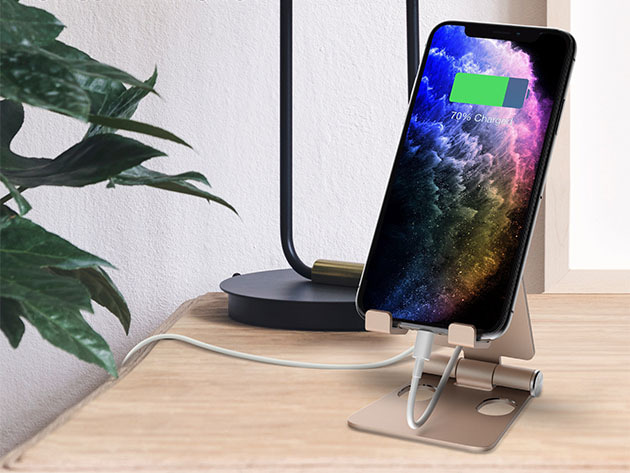 U-Rise Foldable Aluminum Desktop Phone Stand (Gold)