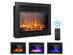 Costway 28.5" Electric Fireplace with Tempered Glass, Realistic Flame & Remote