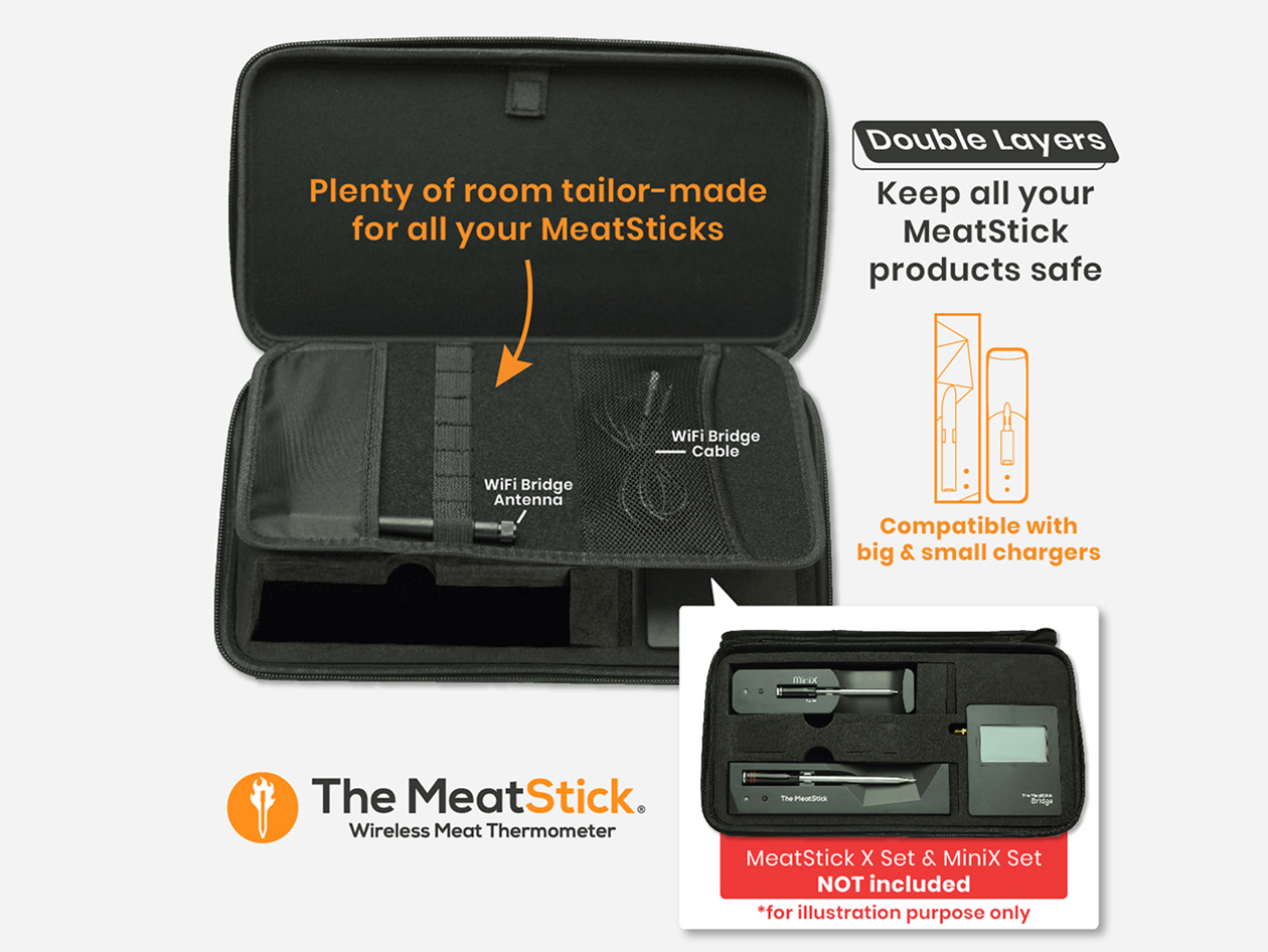 MeatStick X WiFi Travel Kit with Unlimited Range Wireless Meat Thermometer & Carrying Case