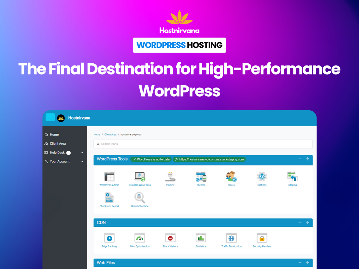 Hostnirvana WordPress Website Hosting: Lifetime Subscription - 5 Websites