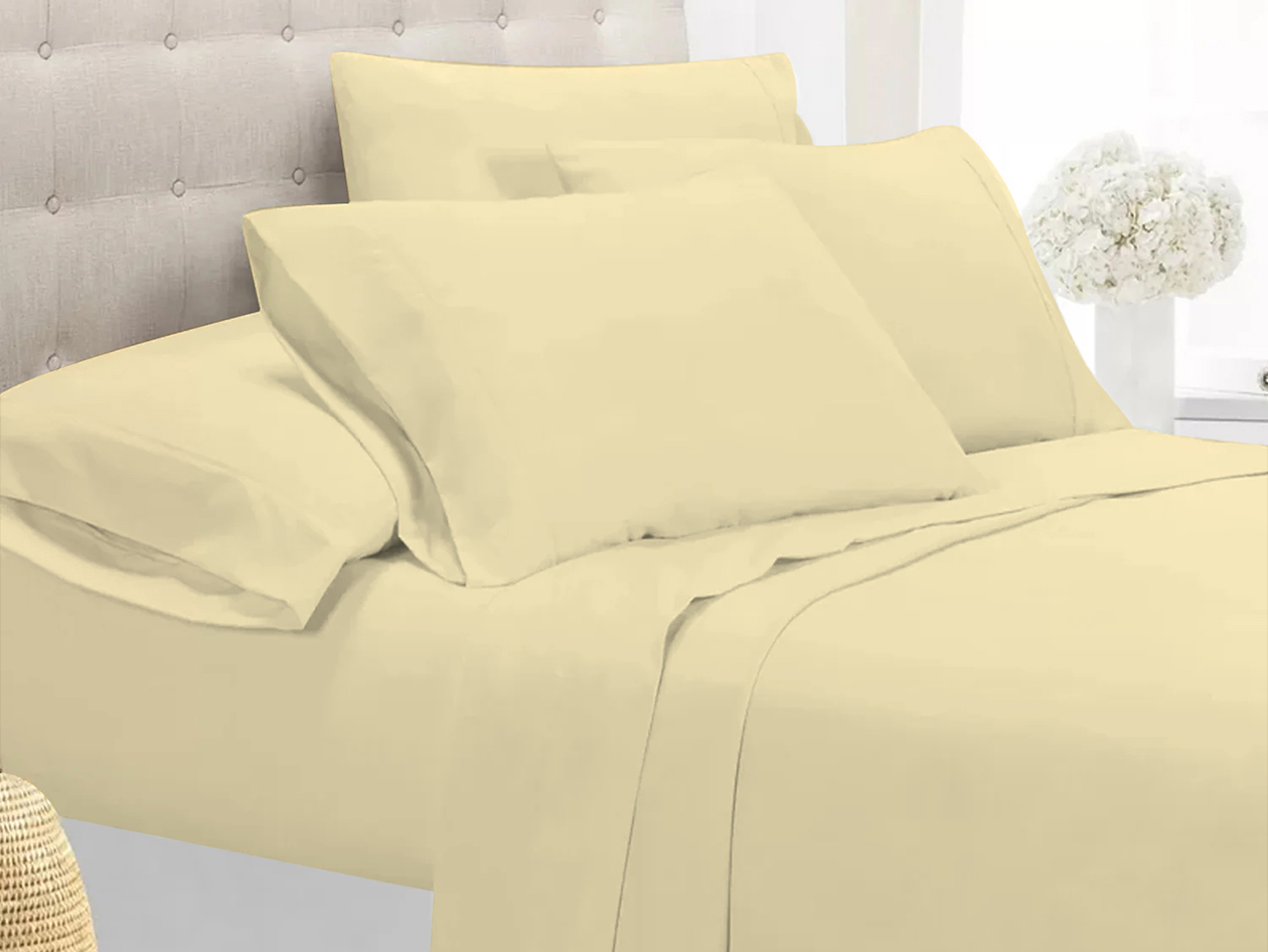 Super-Soft 1800 Series Bamboo Blend 6-Piece Sheet Set (Cream/King)