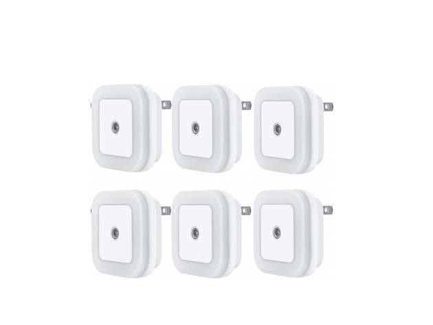LED Plug-in Night Light Lamp with Smart Sensor (6-Pack)