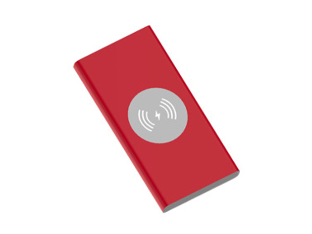 Powerful Portable Power Bank with Wireless Charger (Red)