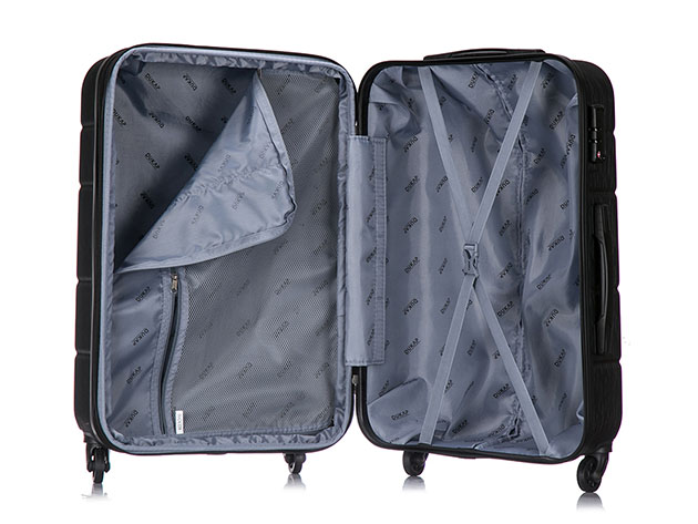 DUKAP Rodez Lightweight Hardside 3-Piece Set (20"/24"/28", Black)