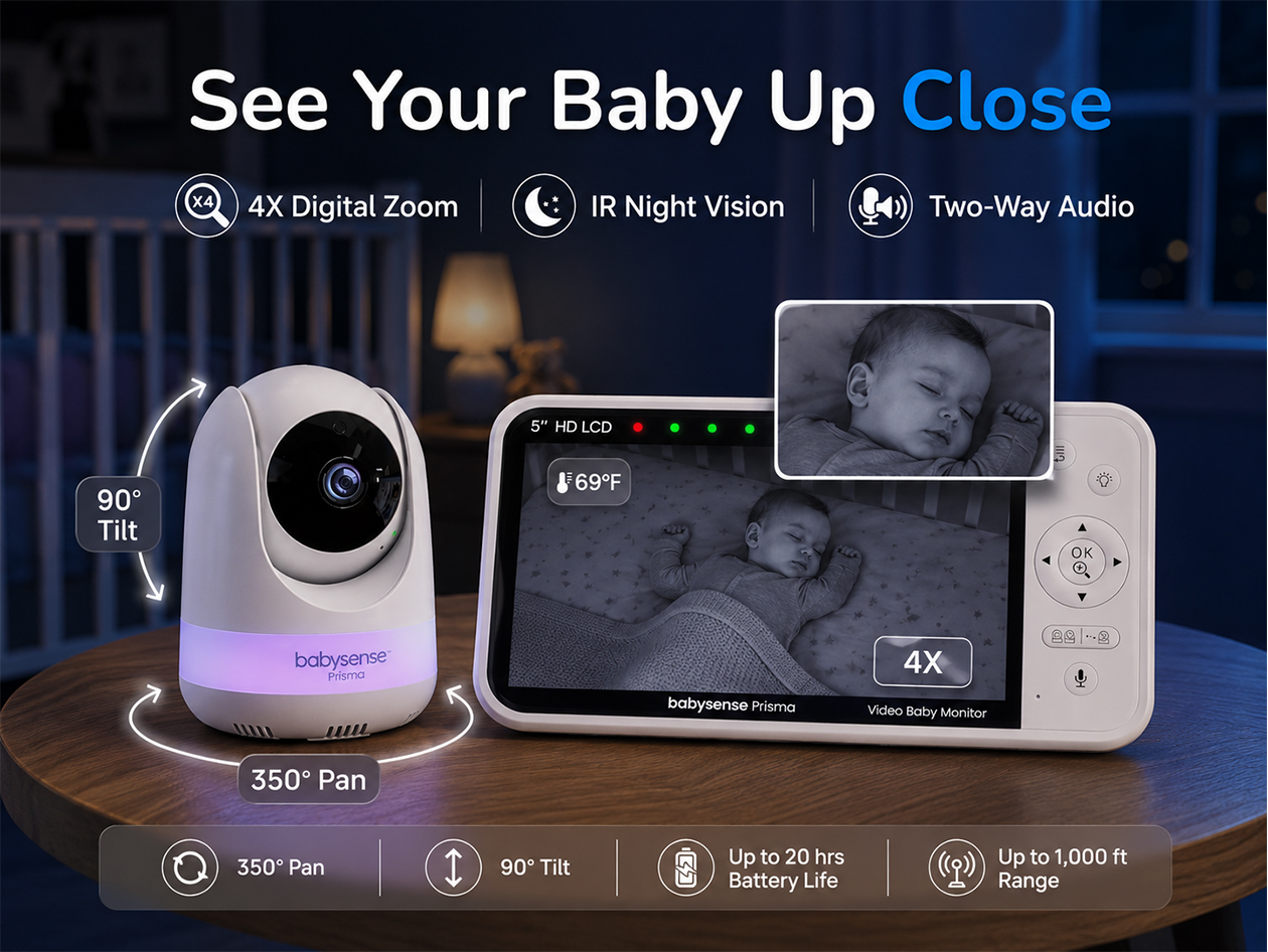 Babysense Prisma: HD Non-Wi-Fi Video Baby Monitor (2 Cameras)