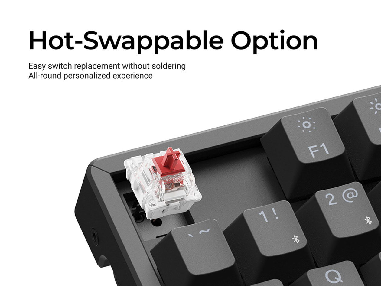 K8 QMK Wireless Mechanical Keyboard RGB Backlight (Hot-Swappable)