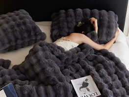 Soft Space Faux Fur Throw Blanket