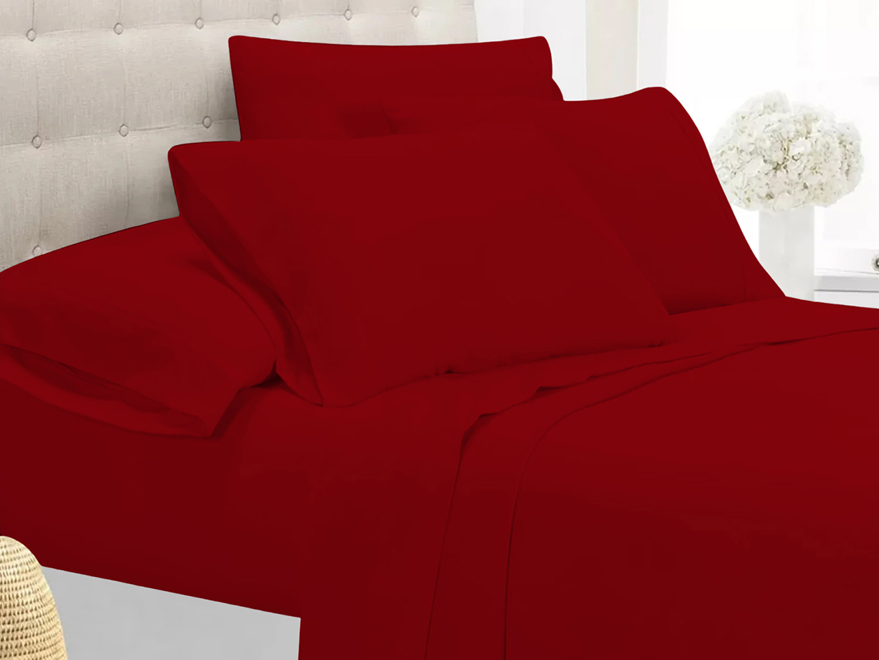 Super-Soft 1800 Series Bamboo Blend 6-Piece Sheet Set (Burgundy/King)