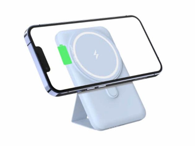 Stand-O-Matic 5,000mAh Fast Wireless Charger and Multi-Stand (Blue)