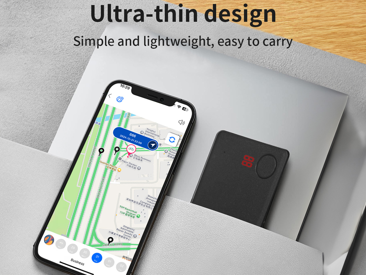 Slim GPS Tracker Card for Android & Apple Find My