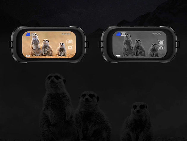 720p/1MP 1000' Night Vision Binoculars with 2.3" Screen, 4x Zoom & 32GB Card
