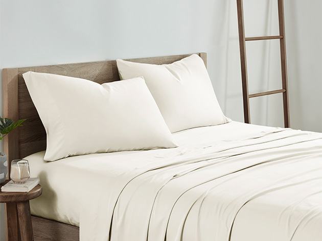 Kathy Ireland 300 Thread Count 100% Bamboo Rayon Sheet Set (King/Ivory)
