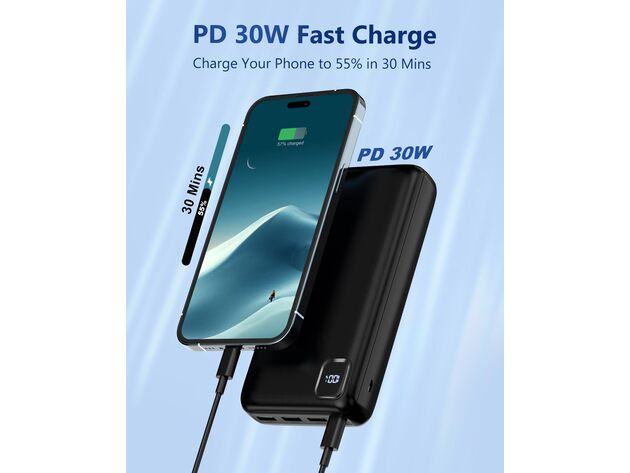 50000mAh Portable Powerbank with PD 30W and QC 4.0 Fast Charging