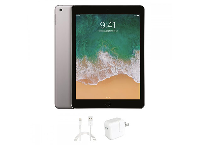 Apple iPad (2018) 6th Gen 32GB Wi-Fi Space Gray (Refurbished) + Beats Flex Headphones Bundle
