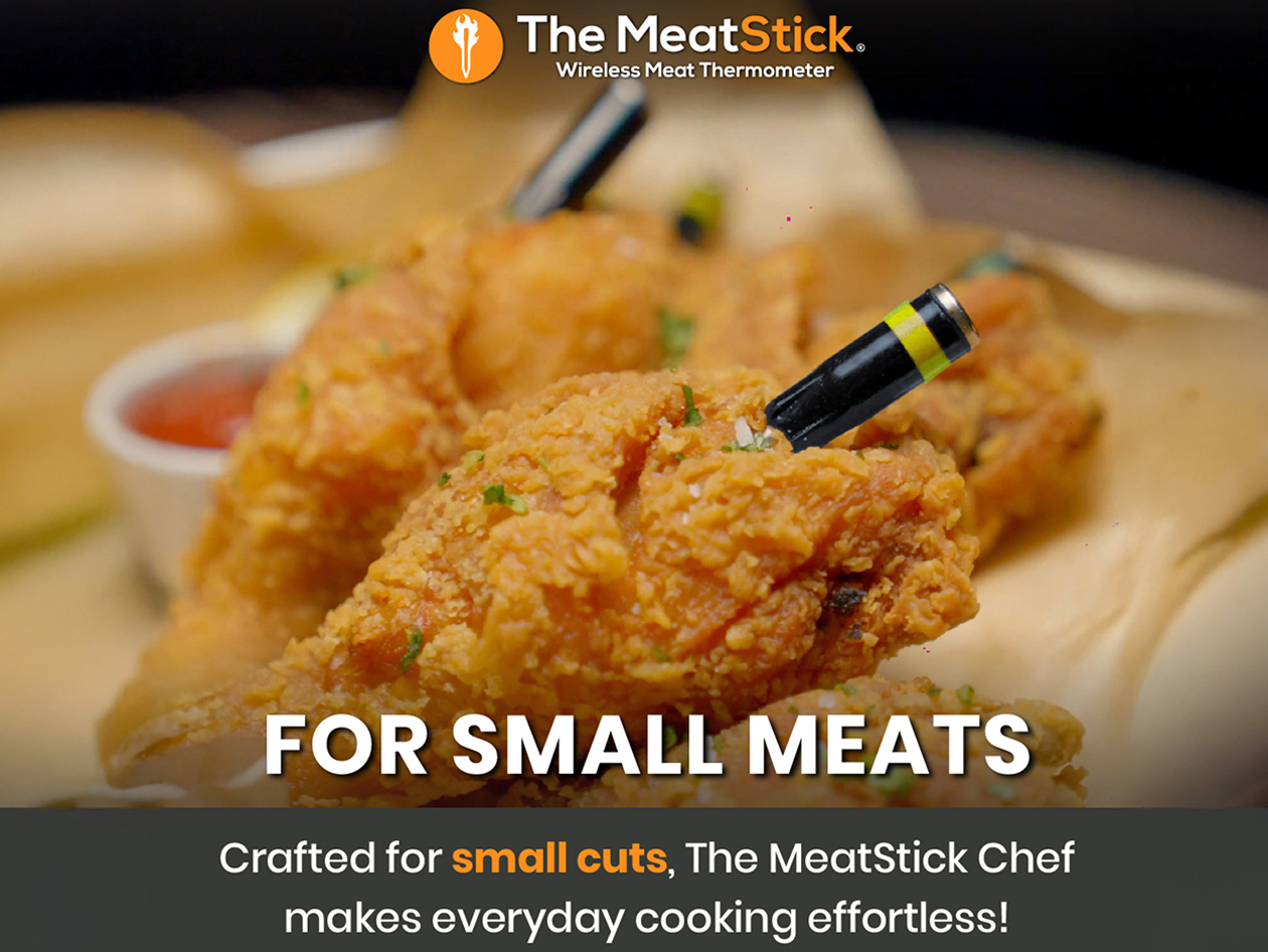 MeatStick Chef Mini Wireless Meat Thermometer Set for Small Cuts with Quad Sensors & App Control