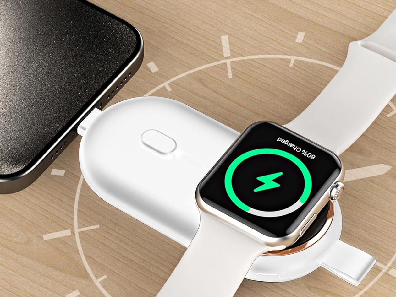 Apple Watch Charger with 2000mAh Power Bank (White/2-Pack)