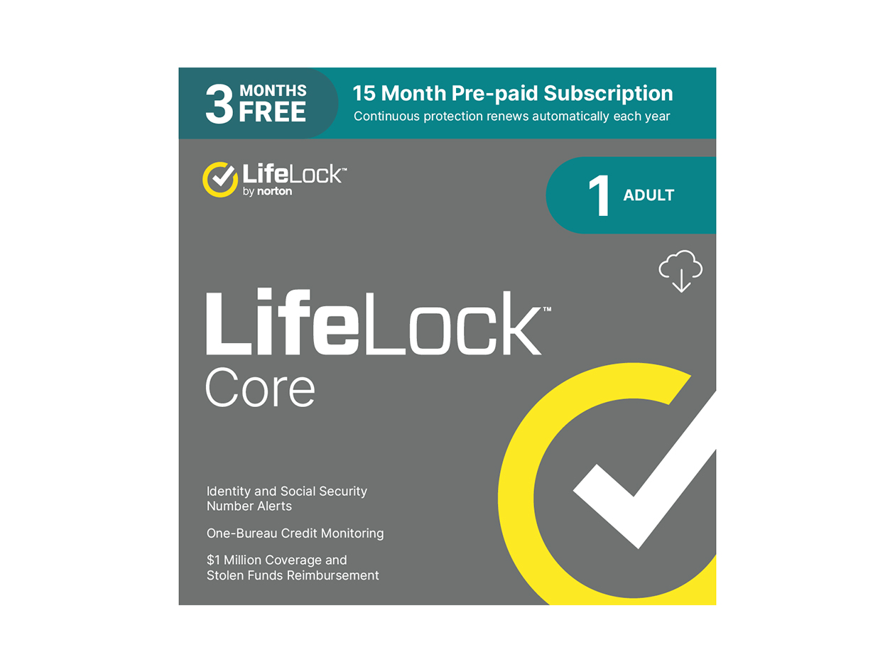 LifeLock Core Identity Theft Protection (1 Adult/15 Month Subscription)