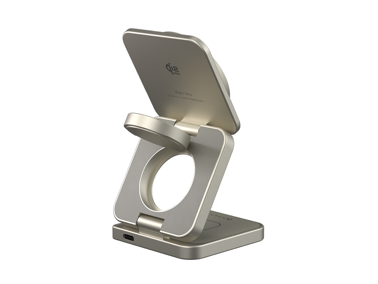 Mag 3 Ultra Qi2 25W 3-in-1 Foldable Charger (Titanium)