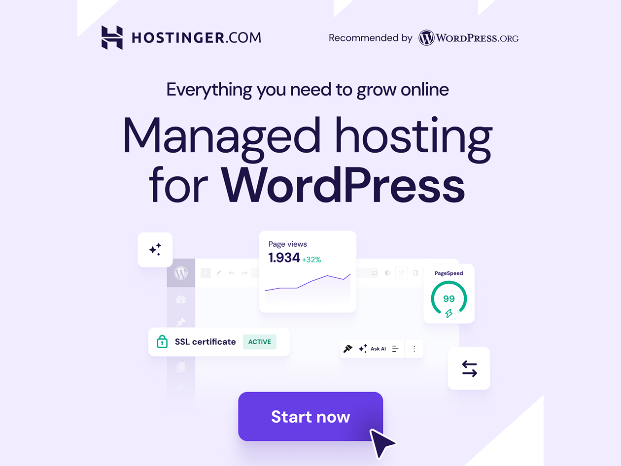Hostinger Web Hosting for Managed WordPress: (Business/ 1 Year Subscription)