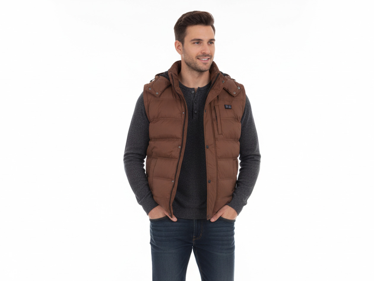 Men's Helios Hybrid Heated Coat wIth Power Bank (Mocha/2XL)