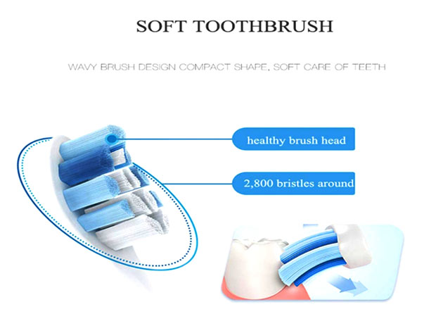 Ultrasonic Electro Toothbrush with 2 Extra Brush Heads