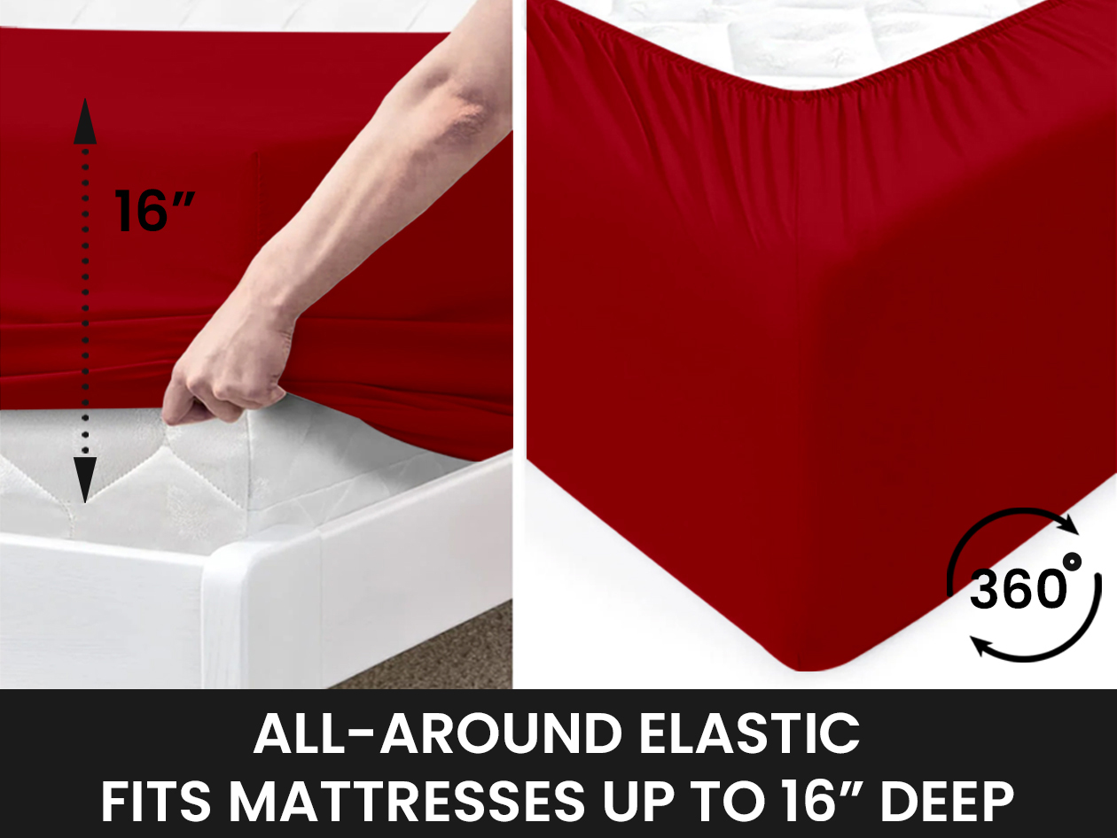Super-Soft 1800 Series Bamboo Blend 6-Piece Sheet Set (Burgundy/King)
