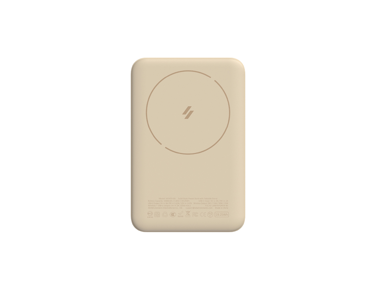 VIONTA B10 10000 mAh Solid-State Power Bank with Foldable Stand Milk Tea