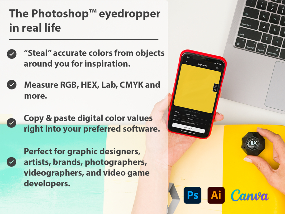 Nix Mini 3 Color Sensor: Real-Life Paint Color Matching & Eyedropper Tool