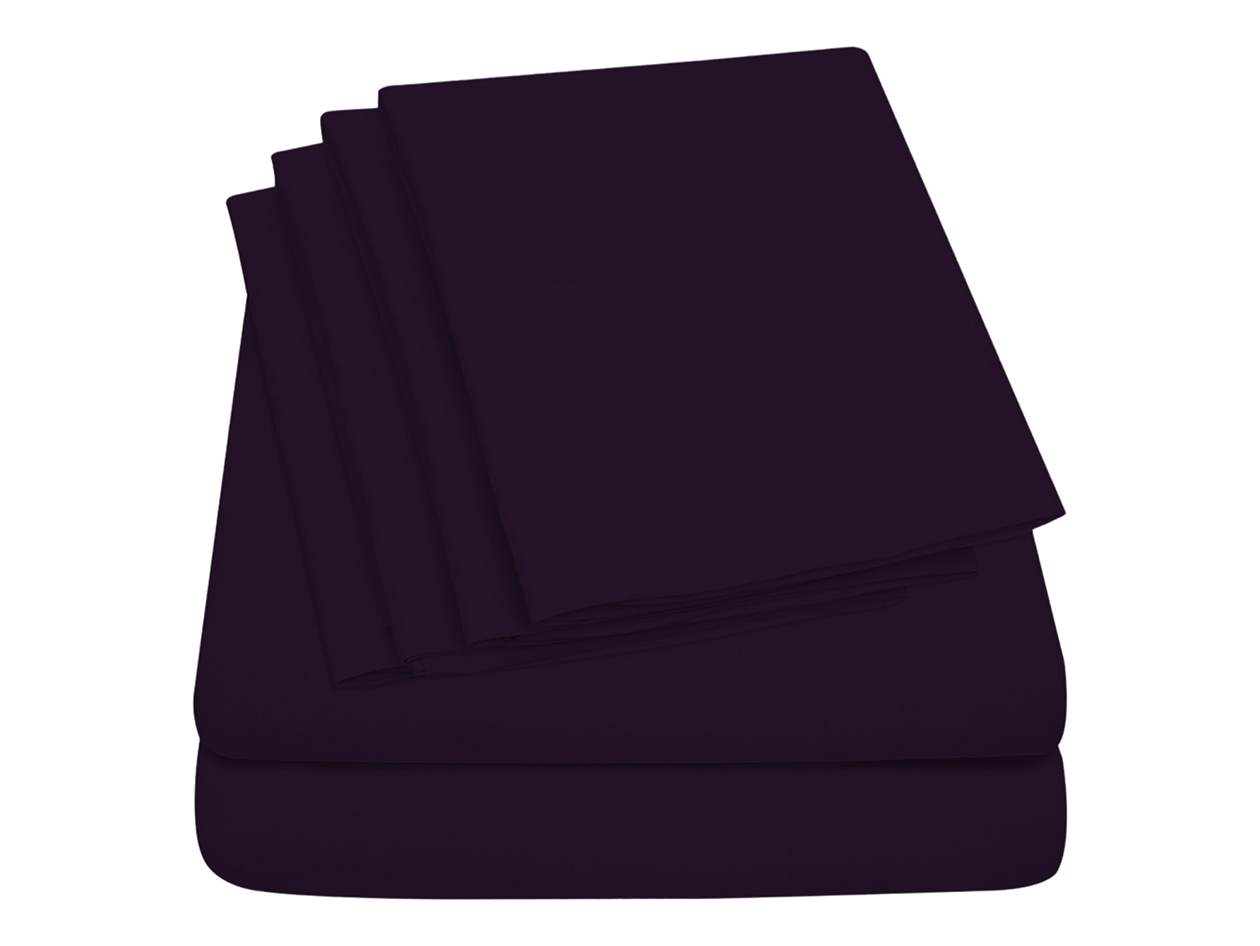 Super-Soft 1800 Series Bamboo Blend 6-Piece Sheet Set (Purple/Queen)