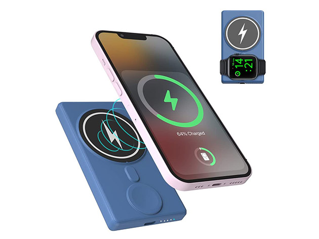 Multi-Device 5000mAh Wireless Charger (Blue)