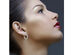Gold Plated Cubic Zirconia Hoop Earrings White