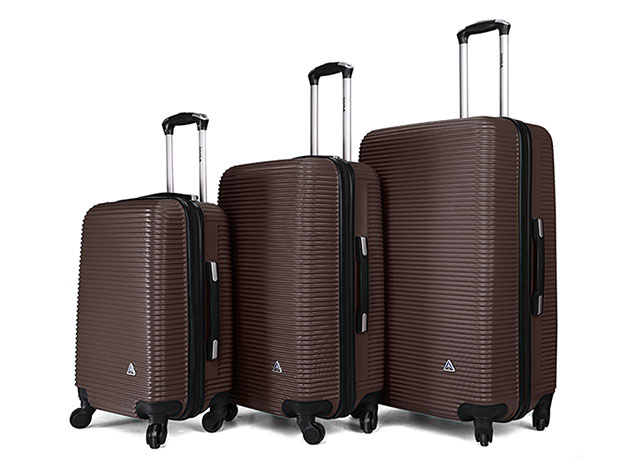InUSA Royal Lightweight Hardside 3-Piece Set (20"/24"/28", Brown)