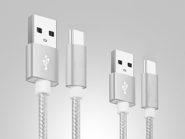 USB-C Charging Cables: 3-Pack (Silver)