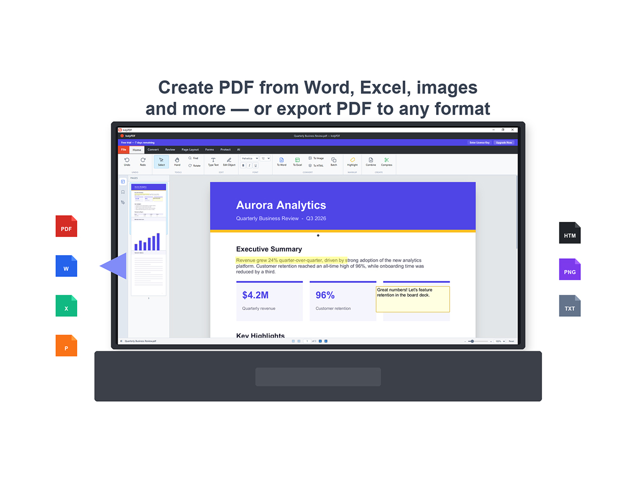 IndyPDF Editor & Converter: Lifetime Subscription