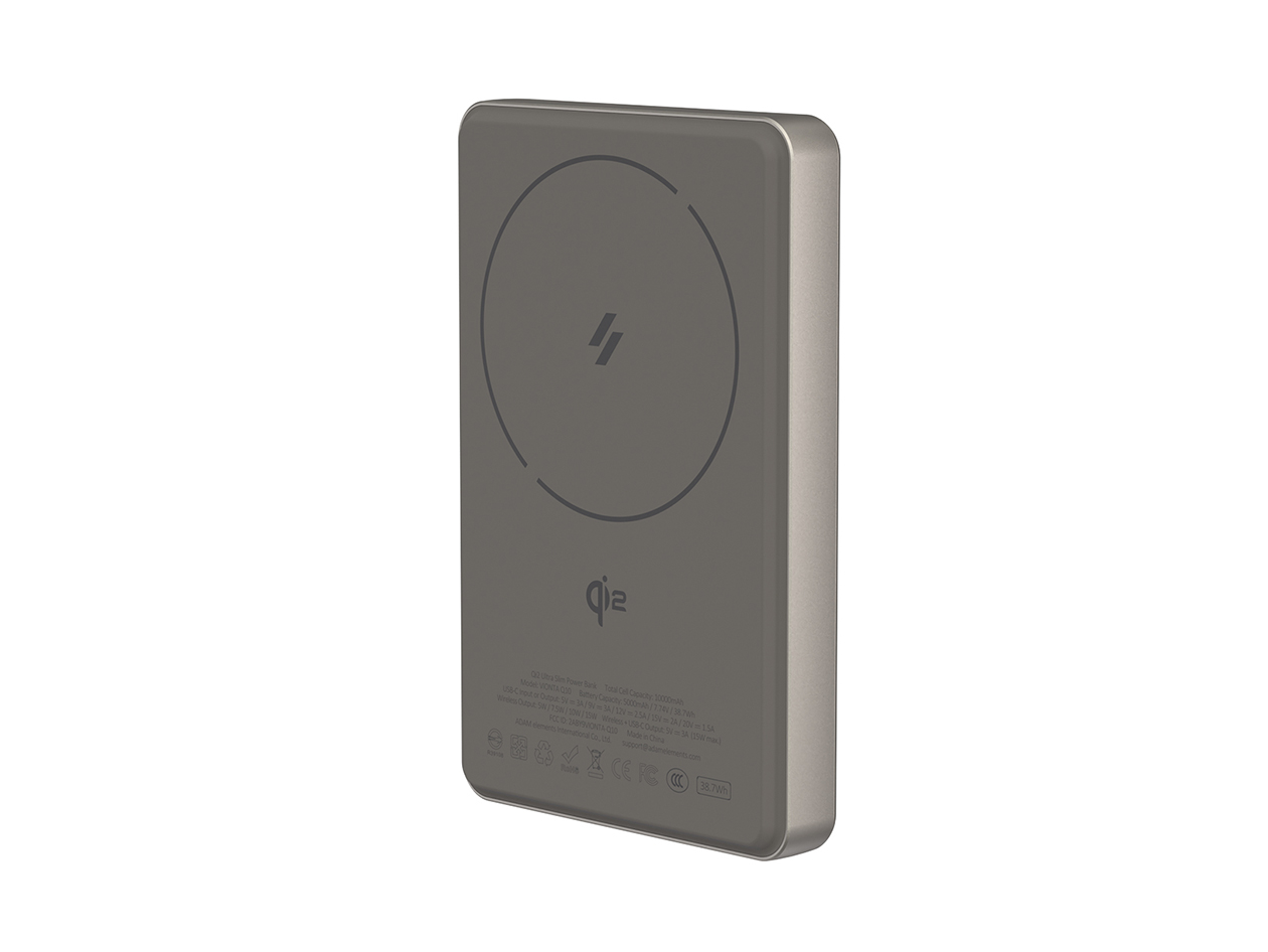 VIONTA Q10 10,000mAh Qi2 Ultra-Slim Power Bank (Titanium)