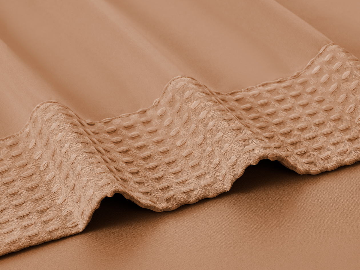4-Piece Bamboo Blend Waffle Hem Sheet Set (Rust/King)  