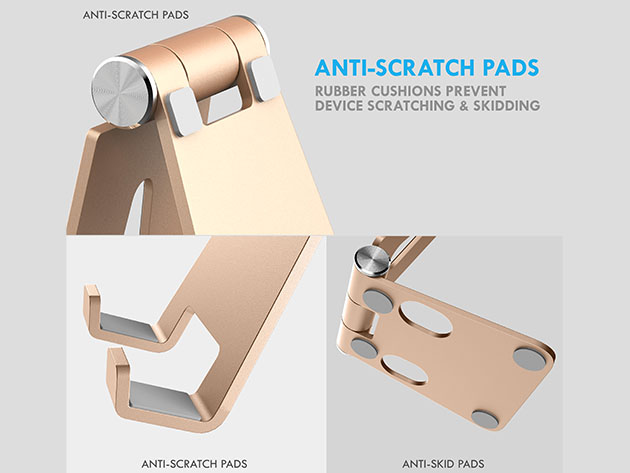 U-Rise Foldable Aluminum Desktop Phone Stand (Gold)