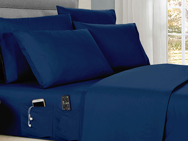 Kathy Ireland 6-Piece Smart Sheet Set (Navy/Full)
